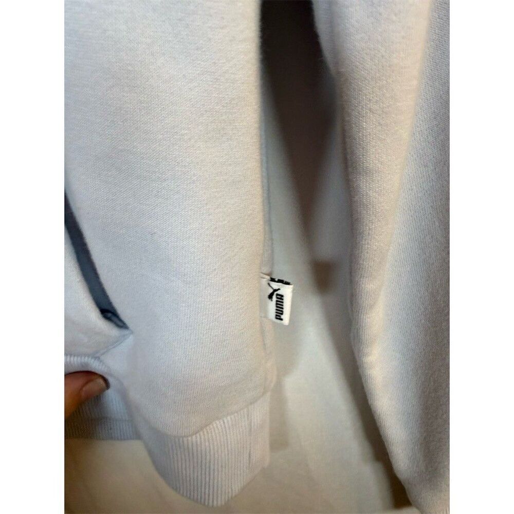 PUMA Essentials Logo Pullover Hoodie Women’s M Light Blue Fleece Lined - Picture 13 of 14